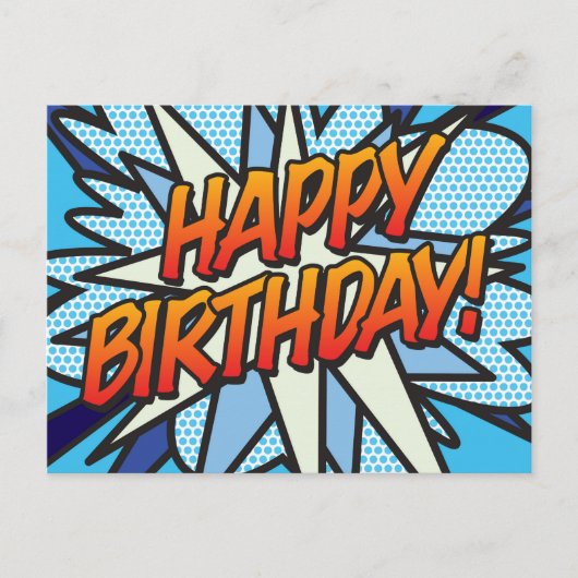 HAPPY BIRTHDAY Comic Book Pop Art Briefkaart (Voorkant)