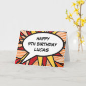 HAPPY BIRTHDAY Comic Book Pop Art Kaart (Gele Bloem)