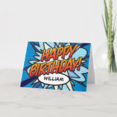 HAPPY BIRTHDAY Comic Book Pop Art Kaart (Voorkant)