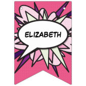 HAPPY BIRTHDAY Comic Book Pop Art Vlaggetjes (Eerste vlag)