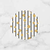 Happy Birthday Confetti - Black Stripe Gold Glitte (Kleine voorkant)