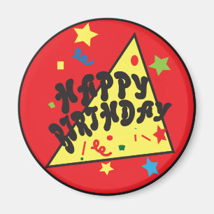 Happy Birthday Confetti Fun   Rood Magneet