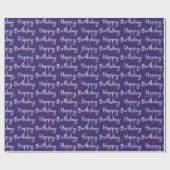 Happy Birthday Confetti op Paarse Cadeaupapier (Vlak)