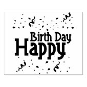 Happy Birthday Confetti Rubber Stamp Rubberstempel (Afrduk)
