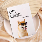 Happy Birthday Cool Shiba Inu Kaart