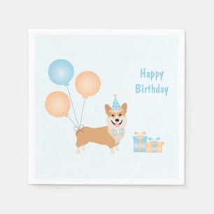 Happy Birthday Corgi Dog Servet