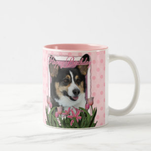 Happy Birthday - Corgi Tweekleurige Koffiemok