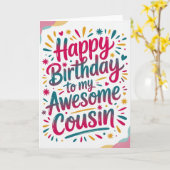 Happy Birthday Cousin Card Kaart (Gele Bloem)