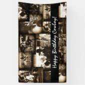 Happy Birthday Cowboy Rodeo Westerne Theme Party Spandoek (Verticaal)