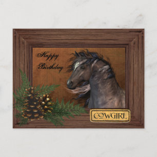 Happy Birthday Cowgirl Briefkaart