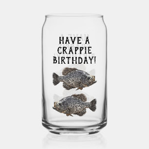 Happy Birthday Crappie Gevist Angler Custom Blikvorm Glas
