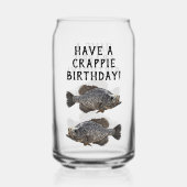 Happy Birthday Crappie Gevist Angler Custom Blikvorm Glas (Achterkant)
