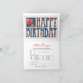 Happy Birthday Cross Stitch Kaart (Binnen)