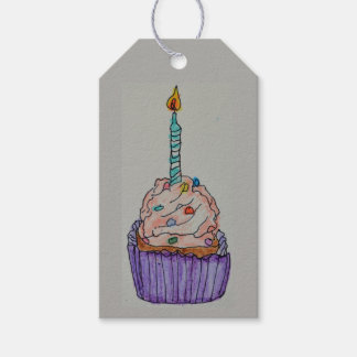 Happy Birthday Cup Cake Gift Label Cadeaulabel