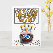 Happy Birthday Cupcake - 14 jaar oud Kaart (Gele Bloem)