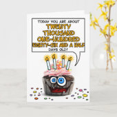 Happy Birthday Cupcake - 55 jaar oud Kaart (Gele Bloem)