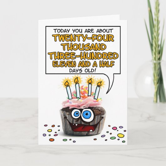 Happy Birthday Cupcake - 66 jaar oud Kaart (Voorkant)