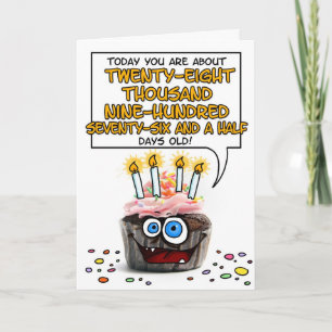 Happy Birthday Cupcake - 79 jaar oud Kaart