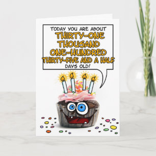 Happy Birthday Cupcake - 85 jaar oud Kaart