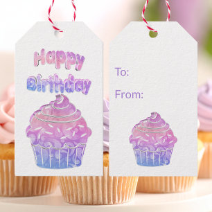 Happy Birthday Cupcake Cadeaulabel