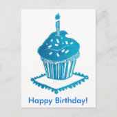 Happy Birthday Cupcake-kaart Briefkaart (Voorkant)