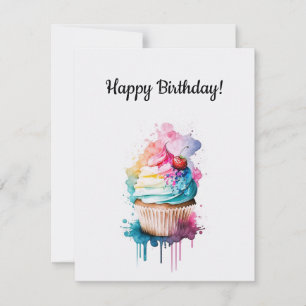 Happy Birthday Cupcake-kaart Feestdagenkaart
