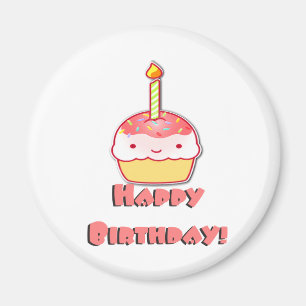 Happy Birthday Cupcake Magneet