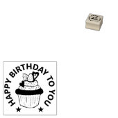 HAPPY BIRTHDAY CUPCAKE RUBBER STAMP 	RUBBERSTEMPEL (Gestempeld)
