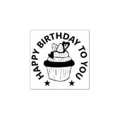 HAPPY BIRTHDAY CUPCAKE RUBBER STAMP 	RUBBERSTEMPEL (Afrduk)