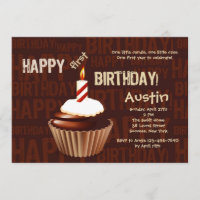 Happy Birthday Cupcake Uitnodiging