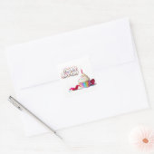 Happy Birthday Cupcake Vierkante Sticker (Envelop)