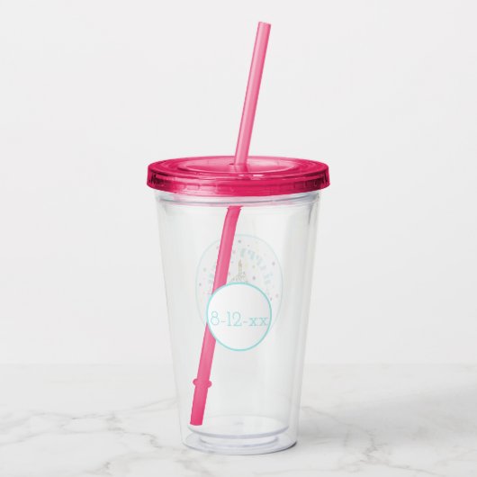 Happy Birthday Cupcake w/Candle Party Favor Acryl Drinkbeker (Achterkant)