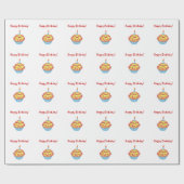 Happy Birthday Cupcake Wrapping Paper Cadeaupapier (Vlak)