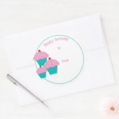 Happy Birthday Cupcakes Gift Label Stickers (Envelop)