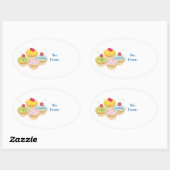 Happy Birthday Cupcakes Gift Label Stickers (Vel)