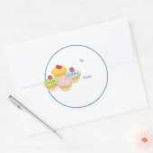 Happy Birthday Cupcakes Gift Label Stickers (Envelop)