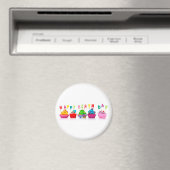 Happy Birthday Cupcakes - Magnet Magneet (Insitu (Vaatwasser))