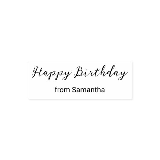 Happy Birthday Cursief Script uit Jouw naam Zelfinktende Stempel (Design)