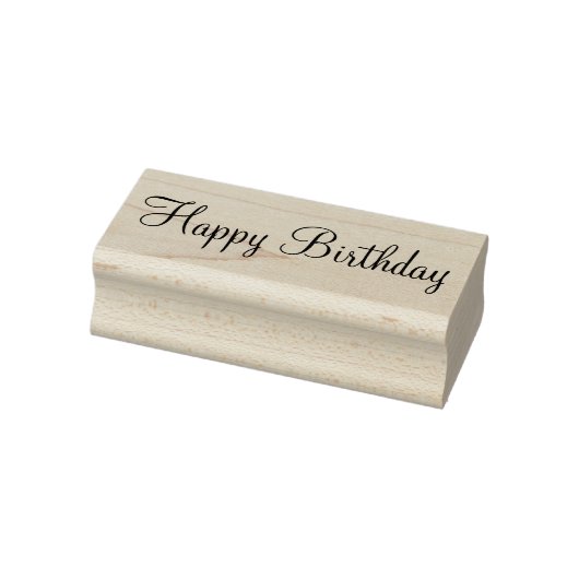 Happy Birthday Cursive Script-Sjabloon Rubberstempel (Stempel)
