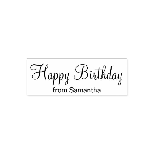 Happy Birthday Cursive Script Toevoegen aan Jouw n Zelfinktende Stempel (Design)