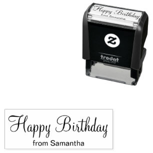 Happy Birthday Cursive Script Toevoegen aan Jouw n Zelfinktende Stempel