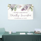 Happy Birthday Custom Banner Paarse Bloemen 40e (Beurs)