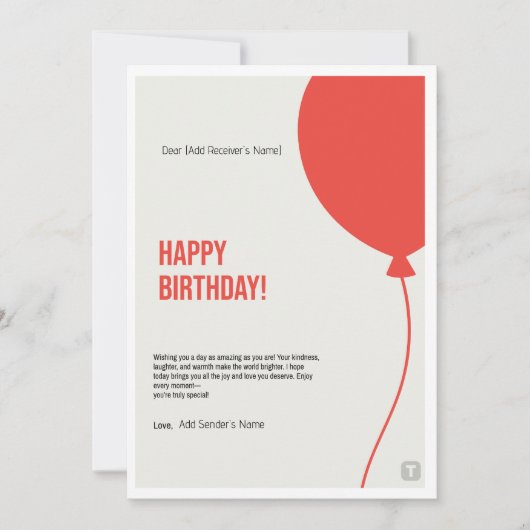 Happy Birthday Custom Digitale Kaart (Voorkant)