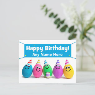 Happy Birthday Custom Egg Humor Holiday Briefkaart