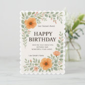Happy Birthday Custom Floral Digitale Kaart (Staand voorkant)