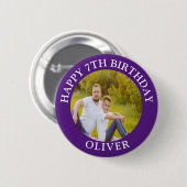 Happy Birthday Custom Foto Naam Ronde Button 5,7 Cm (Voorkant /achterkant)