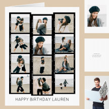 Happy Birthday Custom Fotofilm Strip Grote Kaart