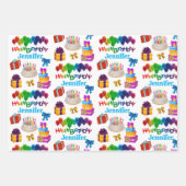 Happy Birthday Custom Name Bright & Cheerful 3 Inpakpapier Vel (Voorkant 2)