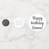 Happy Birthday Custom Personalized Chalkboard Grey Confetti (Achterkanten)