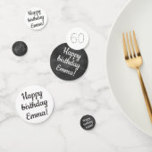 Happy Birthday Custom Personalized Chalkboard Grey Confetti (Groep)